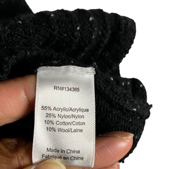 Andrea Jovine Women's Black Patterned Crewneck Knitted Sweater - Picture 7 of 8